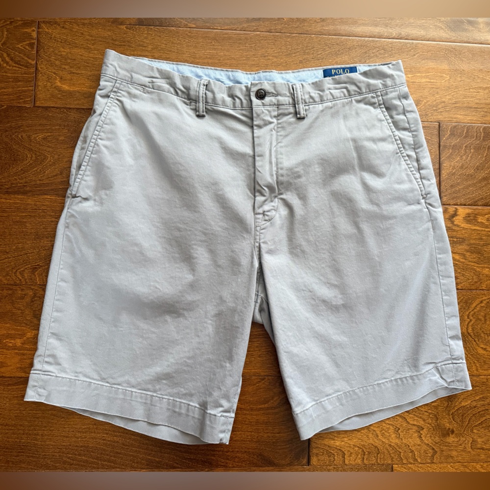 Polo Ralph Lauren Men's 34 Cotton Twill Classic Fit Stretch Golf Shorts Gray